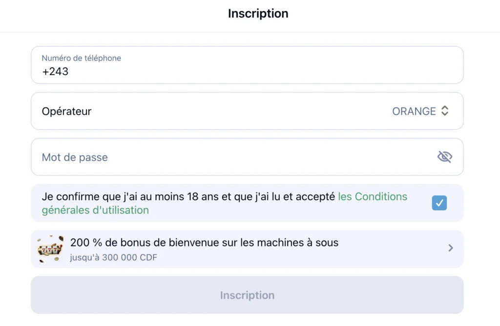 Inscription au casino Mojabet