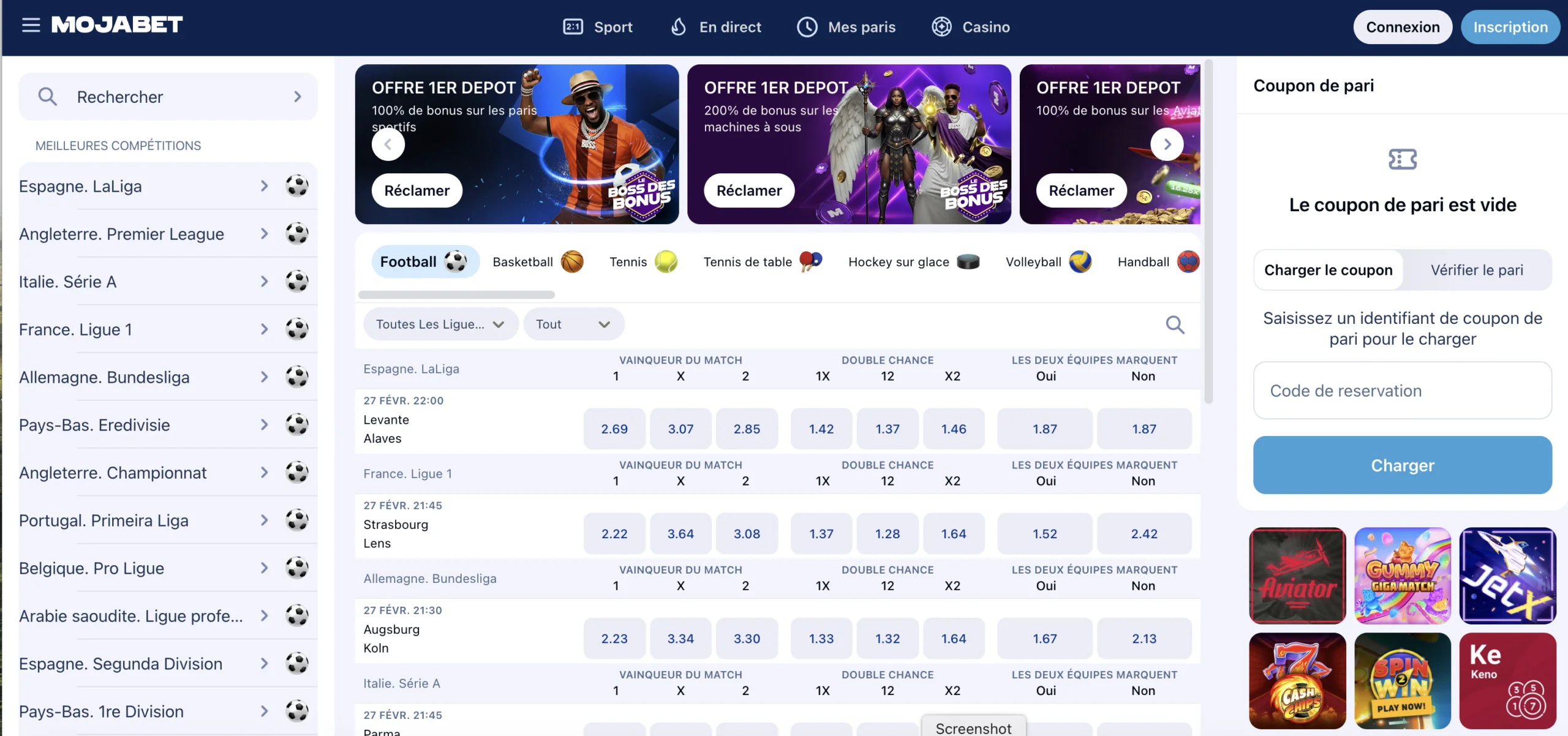 Mojabet paris sportifs